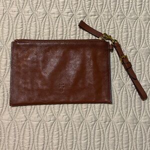 Frye Brown Leather Clutch Wristlet